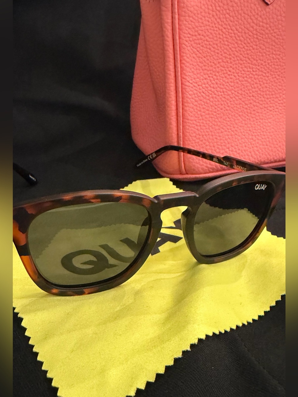 Quay Australia Tortoiseshell Frame Sunglasses with Black Lenses
